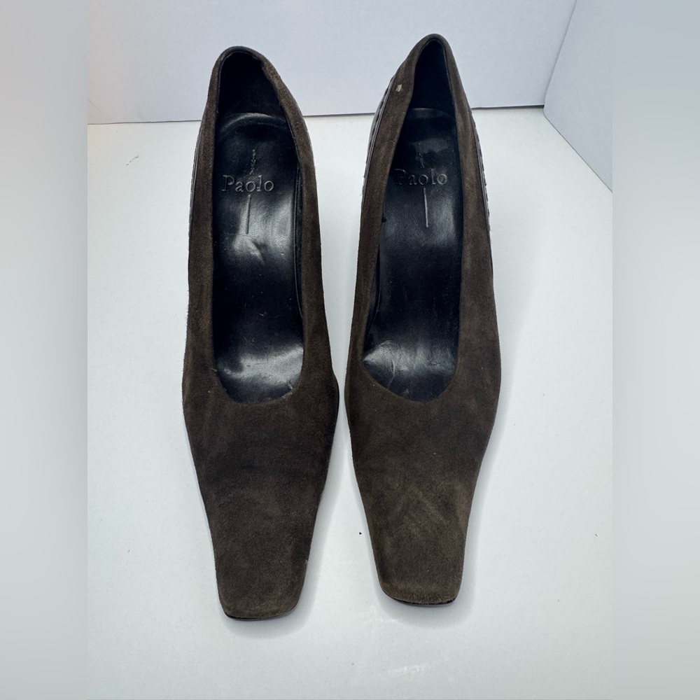 Linea Paolo Brown Suede Heels Size 7.5M